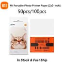 Xiaomi 100% ใหม่ ZINK กระเป๋าเครื่องพิมพ์ 1S กระดาษ Self-กาวพิมพ์ภาพ 50/100pcs แผ่น Xiaomi 3 นิ้ว Mini Pocket…