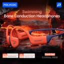 Polvcdg-x16 IPX8 กันน้ํา Bone Conduction ว่ายน้ําชุดหูฟังซิลิโคนเหลว 32G หน่วยความจําบลูทูธ 5.4…