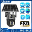 LLSEE v380 pro 8MP 4K 4G ซิมการ์ดกล้องวงจรปิดพลังงานแสงอาทิตย์กลางแจ้ง 360 PTZ 10X ซูมกล้องวงจรปิด WIFI…