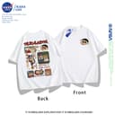 NASA เสื้อยืดชายหญิงแขนสั้น สตรีทฮิปฮอป summer เครยอนชินจัง เสื้อยืด พิมพ์ลาย คอตตอน คอกลม หลวมและระบายอากาศ