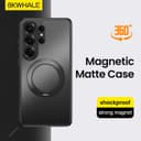 BKWHALE 360 Magnetic Ring Matte Case สําหรับ Samung Galaxy S26 S25 S24 S23 Ultra FE A57 A56 A55 A54 A37 A36…