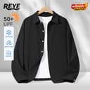 REYE เสื้อเชิ้ตกันแดดผ้าไอซ์ซิลสีดํา เย็นสดชื่น ระบายอากาศ ดูดซับเหงื่อ นุ่มสบาย ใส่ได้ทุกโอกาส