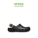 CROCS รองเท้าลําลองผู้ใหญ่ CLASSIC METALLIC BUCKLE CLOG - BLACK