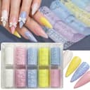BORN PRETTY 10 ม้วนสีสันลูกไม้เล็บฟอยล์สีดําสีขาว Tulip รูปแบบ Hollow ลูกไม้เล็บ Decals…