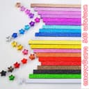 กระดาษพับดาว สีกลิตเตอร์ สีพาสเทล สีเรืองแสง 540แผ่น โอริกามิ ตกแต่ง สินค้าพร้อมส่ง