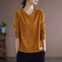 PS-รุ่น-229 เสื้อยืดคอวีสีพื้นแขนยาวมาใหม่ เสื้อทรงหลวมสไตล์เกาหลี ผ้านิ่มสวมใส่สบาย พร้อมส่งจากกรุงเทพ