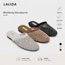 LALIDA SHOES รองเท้าผู้หญิงส้นแบน ผ้าตาข่ายประกายเพชร รองเท้าคัชชูเปิดส้น พื้นนุ่ม 2 ชั้น แมตช์ง่าย มี 3 สี…