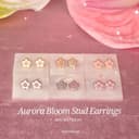 ต่างหู Aurora Bloom Stud Earrings วัสดุพิเศษ Mother of Pearl ก้านเงินแท้ S925 - The Green Box
