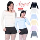 JARINYA (S-XL) เสื้อปาดไหล่ 2 ข้าง ผ้าคอตตอนใส่สบาย ทรงสวยเข้ารูป