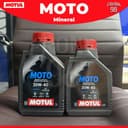 น้ํามันเครื่องพื้นฐานเกรดธรรมดา MOTUL 4T MOTO 20W-40 MINERAL (0.8L,1L) ROAD & OFF-ROAD สําหรับจักรยานยนต์ 4…