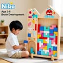 NIKO BABYของเล่นไม้บล็อกอาคาร Tetris ของเล่นไม้ปริศนาเพื่อการศึกษาเบื้องต้นสําหรับเด็กผู้ชายและเด็กผู้หญิง