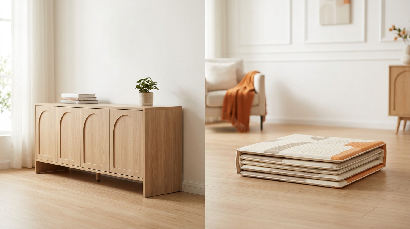 Koncept Furniture ตู้เตี้ย PLAY vs ❗พร้อมส่ง❗ 2CM แผ่นรองคลาน พับได้ ต่างกันอย่างไร