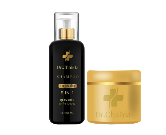 Dr.Chalida แชมพูสมุนไพร 9 in 1 สูตร ผมสวย ดกดำ เงางาม
