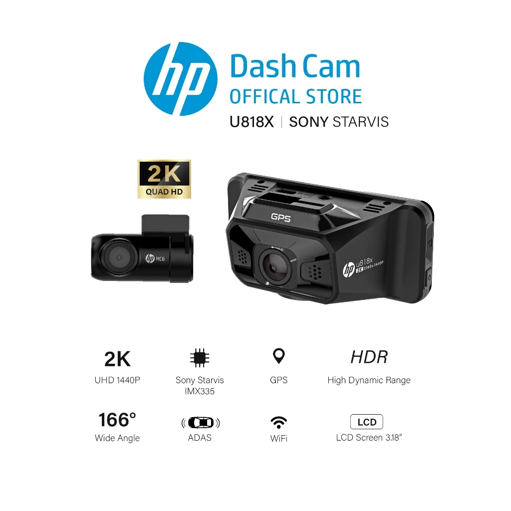 กล้องติดรถยนต์ HP Dash Cam U818X แบรนด์คอมพ์ก็ทำกล้องดีนะ!