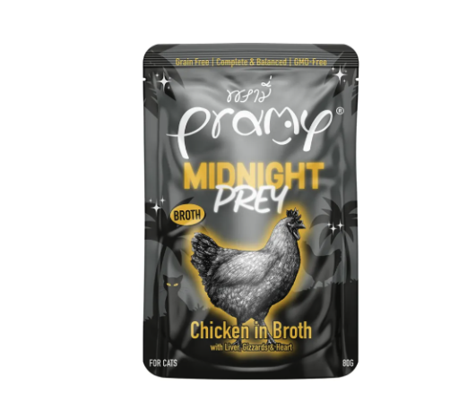 อาหารเปียกแมว Pramy Midnight Prey – กลิ่นหอมสุด ๆ ไม่มีเกลือเลย