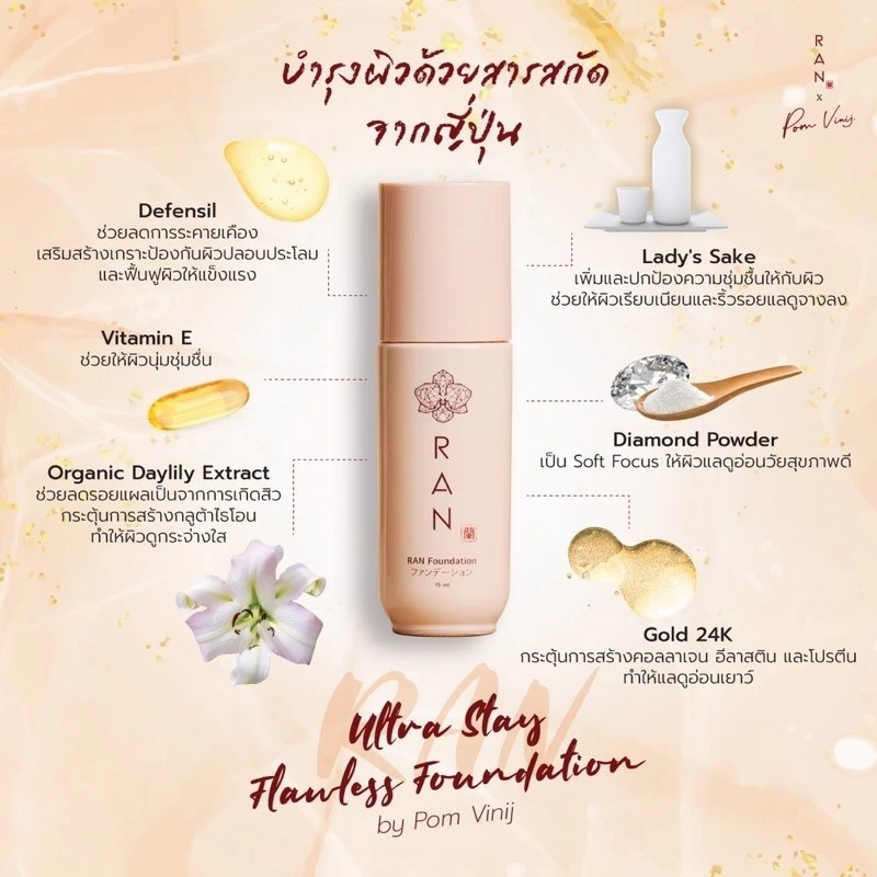 รองพื้น RAN Ultra Stay Flawless Foundation