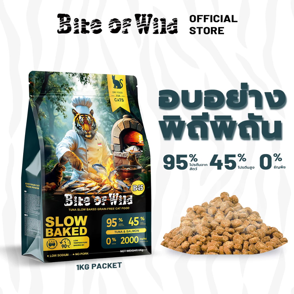 อาหารแมว ลดขนร่วง Bite Of Wild สูตร Slow Baked